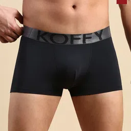 KOFFY Pack of 2 Cotton Trunks KOFFY_KI52_BLK_MRN_2PC-48