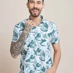 choiceit Men Regular Fit Spread Collar Abstract Printed Cotton Casual Shirt-image-120