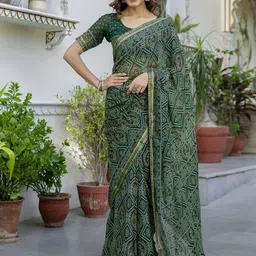HERE&NOW Bandhani Printed Embellished Bandhani Saree-54