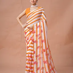 Garden Vareli Floral Printed Pure Georgette Saree-picture-14
