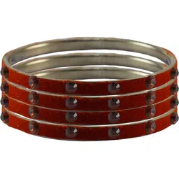 Vidhya Kangan Women Orange Bangle-image-8