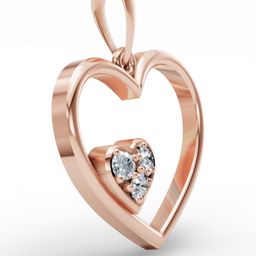 Wondr Diamonds Women 14KT Heart Shaped Diamond Pendant image 2