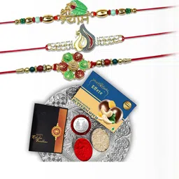 DeoDap Rakhi With Chocolate & Greeting Card Gift Set-image-6