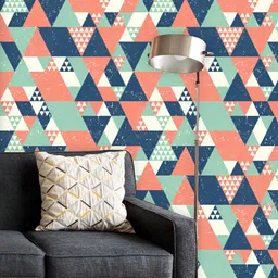 ArtzFolio Printed UV-Resistant Anti-Bacterial Colorful Triangles Peel & Stick Wallpaper-image-22