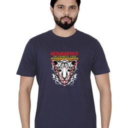 LA MILANO Men Graphic Printed Round Neck Pure Cotton Slim Fit T-shirt-image-100