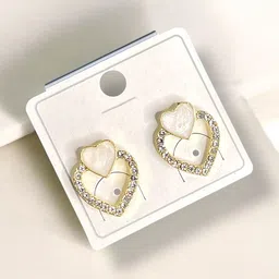 MADDY SPACE Women Pack Of 2 Heart Shaped Studs Earrings-48