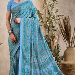 Reboot Fashions Floral Pure Crepe Saree-image-83
