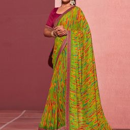 Styleveda Pure Georgette Block Print Saree-picture-18