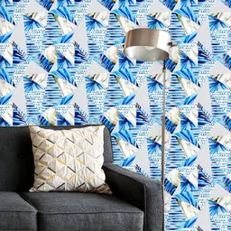 ArtzFolio Printed UV-Resistant Anti-Bacterial Abstract Marine Triangles Peel & Stick Wallpaper-75