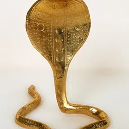 Exotic India Gold-Toned Brass Pooja Naag Devta-image-6