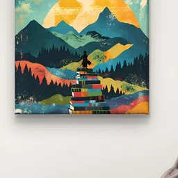 Livin'luxe Blue & Green Mountains Printed Canvas Wall Art-image-45