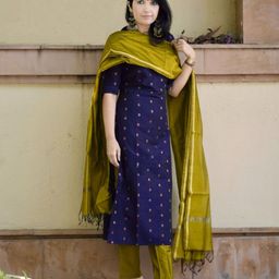 DIVASTRI Women Ethnic Motifs Printed Regular Kurta with Trousers & With Dupatta-image-60