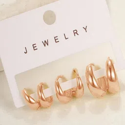 VAMA Set Of 3 14K Rose Gold-Plated Circular Studs image 3
