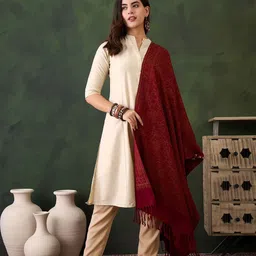 Sangria Women Woven Design Winter Pashmina Shawl-picture-20