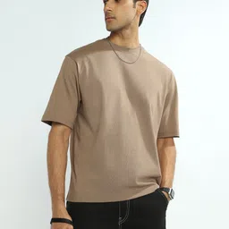 NOBERO Drop-Shoulder Sleeves Oversized Cotton T-shirt-image-40