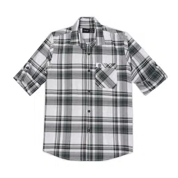 CAVIO Boys Comfort Spread Collar Tartan Checked Cotton Casual Shirt-picture-4