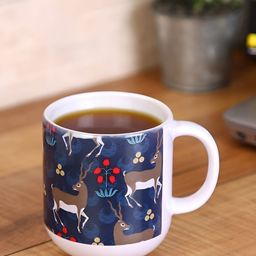 PENTADECO Blue & Brown Printed Ceramic Glossy Mugs Set of Cups and Mugs-9