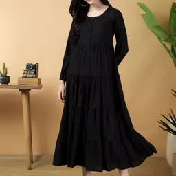 Bright Nex Puff Sleeve Fit & Flare Maxi Dress-picture-13
