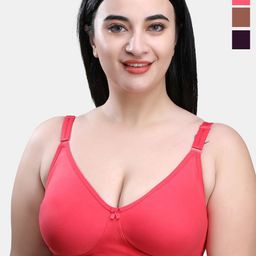 SKDREAMS Pack Of 3 Full Coverage Seamless T-shirt Bra-picture-3