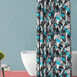ArtzFolio Black & Blue Printed Waterproof Shower Curtain-image-42