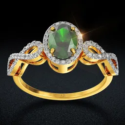 Joyalukkas Timeless Emerald Loop Diamond Ring -2.62 gm-image-61