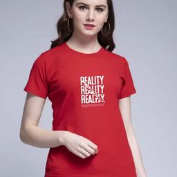 Moda Rapido Women Typography Printed Round Neck Cotton T-shirt-picture-23