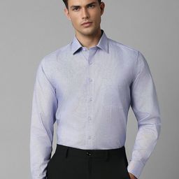 Louis Philippe Men Spread Collar Micro Ditsy Printed Cotton Slim Fit Formal Shirt-image-57