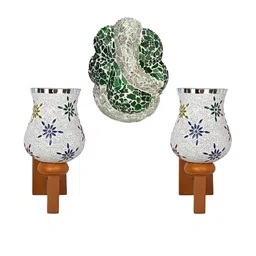 Somil Indore Mosaic Decorative Lamp Combo of Matching Wall Lamp & Blessing God Ganesh Wall Lamp, Multi Compatible with LED, Size: 14.5 X 14.5 X 28 Cm, Pack of 3.-image-99