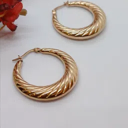 DressBerryStainless Steel Rose Gold-Plated Contemporary Hoop Earrings-image-34