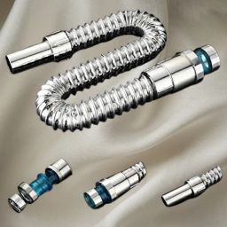 Wash Basin Waste Water Pipe – PVC White – 1Pc Flexible Tube Silver Hose Pipe-image-96
