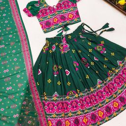 Shoryam Fashion Girls Printed Mukaish Ready to Wear Lehenga & Blouse With Dupatta-18