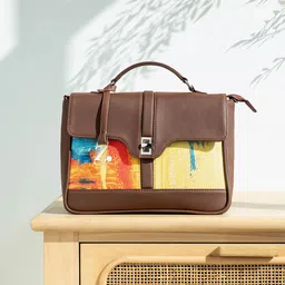 ZOUK Abstract Amaze Printed Structured Satchel-55