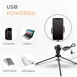 colorsole 10" Portable LED Ring Light with 3 Color Modes Dimmable Lighting A4 200 W 6 cm Tube Light image 4