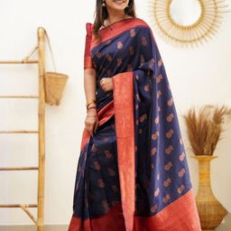 KALINI Woven Design Zari Pure Silk Kanjeevaram Saree-image-73