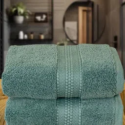 Myntra Elegant Homes 2-Pcs Green 600 GSM Cotton HandTowels-image-59
