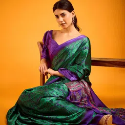 Sangria Printed Saree With Blouse Piece-picture-16