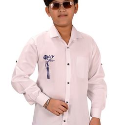 Eliq Boys Spread Collar Solid Cotton Casual Shirt-image-1