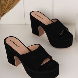 IKAGI Velvet Block Sandals-26