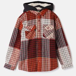 United Colors of Benetton Boys Tartan Checked Hooded Shirt-image-8