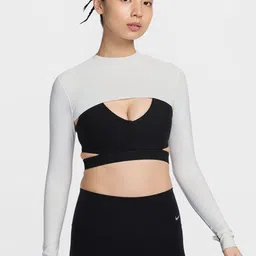 Nike Zenvy Women's Dri-FIT Colourblocked Shrug Fitted Top-image-29