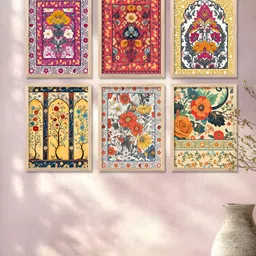 Kotart Brown & Pink 6 and more Piece Wood Abstract Wall Paintings-image-95