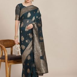 Anouk Rustic Woven Design Zari Banarasi Saree-picture-36