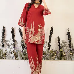 IMANA Printed Pure Cotton Tunic With Trouser Co-Ords-picture-29