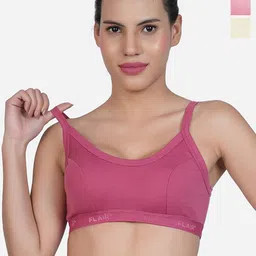 SHYAM SONS FLAIRLovely Pack Of 3 Cotton Full Coverage Non Padded Seamed Workout Bra-picture-18