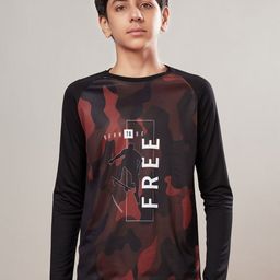 Technosport Boys Typography Printed Pockets Slim Fit T-shirt-image-92