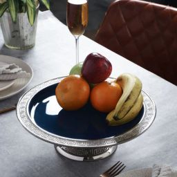 de maison decor Enamel Versace Blue & Silver Aluminium Cake Stand-picture-40