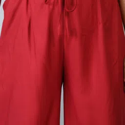 PrettyPlus by Desinoor.com Women Plus Size Red & Brown Printed Palazzos image 4
