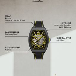 EARNSHAW Skeleton Dial Leather Straps Analogue Automatic Motion Powered Watch ES-8271-06 image 4