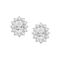 Sparkles Oval Shape Halo Diamond Stud Earrings 1.25 Carat 14K-image-68