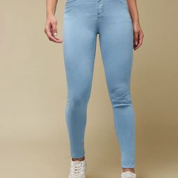 Mast & Harbour Women Skinny Fit High-Rise Highly Distressed Heavy Fade Stretchable Jeans-image-82